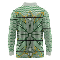 Emerald Green Khotso Mojalefa Poone Long Sleeve Polo Shirt Basotho Khotso Blanket Inspired