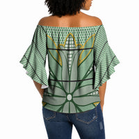 Emerald Green Khotso Mojalefa Poone Off Shoulder Wrap Waist Top Basotho Khotso Blanket Inspired