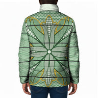 Emerald Green Khotso Mojalefa Poone Padded Jacket Basotho Khotso Blanket Inspired