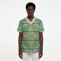 Emerald Green Khotso Mojalefa Poone Scrub Top Basotho Khotso Blanket Inspired