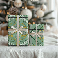 Emerald Green Khotso Mojalefa Poone Wrapping Paper Basotho Khotso Blanket Inspired