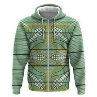 Emerald Green Khotso Mojalefa Poone Zip Hoodie Basotho Khotso Blanket Inspired