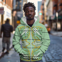 Emerald Green Khotso Mojalefa Poone Zip Hoodie Basotho Khotso Blanket Inspired
