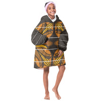 Old Gold Khotso Mojalefa Poone Kid Wearable Blanket Hoodie Basotho Khotso Blanket Inspired