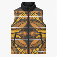 Old Gold Khotso Mojalefa Poone Sleeveless Puffer Jacket Basotho Khotso Blanket Inspired