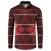 Scarlet Red Khotso Mojalefa Poone Button Sweatshirt Basotho Khotso Blanket Inspired