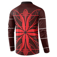 Scarlet Red Khotso Mojalefa Poone Button Sweatshirt Basotho Khotso Blanket Inspired