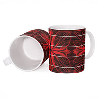 Scarlet Red Khotso Mojalefa Poone Ceramic Mug Basotho Khotso Blanket Inspired