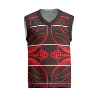 Scarlet Red Khotso Mojalefa Poone Christmas Knitted V-Neck Vest Basotho Khotso Blanket Inspired