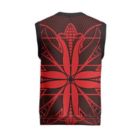 Scarlet Red Khotso Mojalefa Poone Christmas Knitted V-Neck Vest Basotho Khotso Blanket Inspired