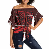 Scarlet Red Khotso Mojalefa Poone Off Shoulder Wrap Waist Top Basotho Khotso Blanket Inspired