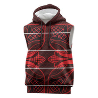 Scarlet Red Khotso Mojalefa Poone Sleeveless Hoodie Basotho Khotso Blanket Inspired