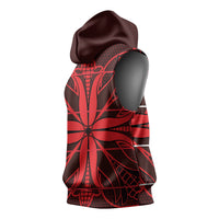 Scarlet Red Khotso Mojalefa Poone Sleeveless Hoodie Basotho Khotso Blanket Inspired