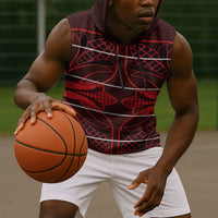 Scarlet Red Khotso Mojalefa Poone Sleeveless Hoodie Basotho Khotso Blanket Inspired
