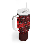 Scarlet Red Khotso Mojalefa Poone Tumbler With Handle Basotho Khotso Blanket Inspired