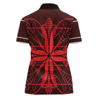 Scarlet Red Khotso Mojalefa Poone Women Polo Shirt Basotho Khotso Blanket Inspired