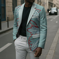 Turquoise Khotso Mojalefa Poone Blazer Basotho Khotso Blanket Inspired