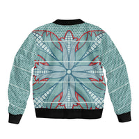 Turquoise Khotso Mojalefa Poone Bomber Jacket Basotho Khotso Blanket Inspired