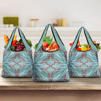 Turquoise Khotso Mojalefa Poone Grocery Bag Basotho Khotso Blanket Inspired