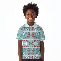 Turquoise Khotso Mojalefa Poone Kid Polo Shirt Basotho Khotso Blanket Inspired