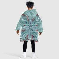 Turquoise Khotso Mojalefa Poone Kid Wearable Blanket Hoodie Basotho Khotso Blanket Inspired