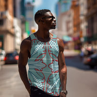 Turquoise Khotso Mojalefa Poone Men Tank Top Basotho Khotso Blanket Inspired