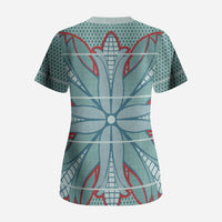 Turquoise Khotso Mojalefa Poone Scrub Top Basotho Khotso Blanket Inspired