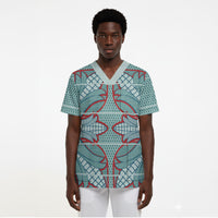 Turquoise Khotso Mojalefa Poone Scrub Top Basotho Khotso Blanket Inspired