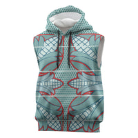 Turquoise Khotso Mojalefa Poone Sleeveless Hoodie Basotho Khotso Blanket Inspired