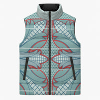 Turquoise Khotso Mojalefa Poone Sleeveless Puffer Jacket Basotho Khotso Blanket Inspired