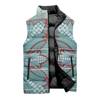 Turquoise Khotso Mojalefa Poone Sleeveless Puffer Jacket Basotho Khotso Blanket Inspired