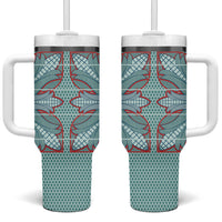Turquoise Khotso Mojalefa Poone Tumbler With Handle Basotho Khotso Blanket Inspired