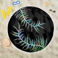 New Zealand Beach Blanket Aotearoa Silver Fern Mixed Papua Shell Green Vibe LT9 - Wonder Print Shop