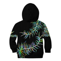 New Zealand Kid Hoodie Aotearoa Silver Fern Mixed Papua Shell Green Vibe - Wonder Print Shop