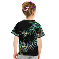 New Zealand Kid T Shirt Aotearoa Silver Fern Mixed Papua Shell Green Vibe - Wonder Print Shop