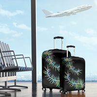 New Zealand Luggage Cover Aotearoa Silver Fern Mixed Papua Shell Green Vibe - Wonder Print Shop