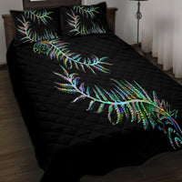 New Zealand Quilt Bed Set Aotearoa Silver Fern Mixed Papua Shell Green Vibe - Wonder Print Shop