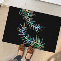 New Zealand Rubber Doormat Aotearoa Silver Fern Mixed Papua Shell Green Vibe - Wonder Print Shop