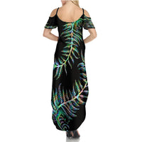 New Zealand Summer Maxi Dress Aotearoa Silver Fern Mixed Papua Shell Green Vibe - Wonder Print Shop
