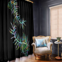 New Zealand Window Curtain Aotearoa Silver Fern Mixed Papua Shell Green Vibe - Wonder Print Shop