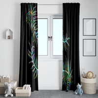 New Zealand Window Curtain Aotearoa Silver Fern Mixed Papua Shell Green Vibe - Wonder Print Shop