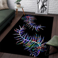 New Zealand Area Rug Aotearoa Silver Fern Mixed Papua Shell Purple Vibe LT9 - Wonder Print Shop