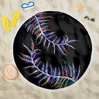 New Zealand Beach Blanket Aotearoa Silver Fern Mixed Papua Shell Purple Vibe LT9 - Wonder Print Shop