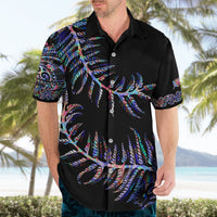 New Zealand Hawaiian Shirt Aotearoa Silver Fern Mixed Papua Shell Purple Vibe - Wonder Print Shop