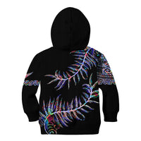 New Zealand Kid Hoodie Aotearoa Silver Fern Mixed Papua Shell Purple Vibe - Wonder Print Shop