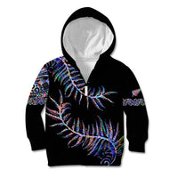 New Zealand Kid Hoodie Aotearoa Silver Fern Mixed Papua Shell Purple Vibe - Wonder Print Shop