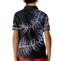 New Zealand Kid Polo Shirt Aotearoa Silver Fern Mixed Papua Shell Purple Vibe - Wonder Print Shop