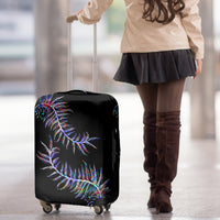 New Zealand Luggage Cover Aotearoa Silver Fern Mixed Papua Shell Purple Vibe - Wonder Print Shop