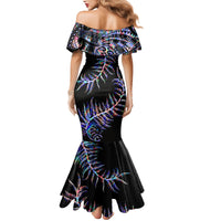 New Zealand Mermaid Dress Aotearoa Silver Fern Mixed Papua Shell Purple Vibe - Wonder Print Shop