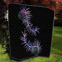 New Zealand Quilt Aotearoa Silver Fern Mixed Papua Shell Purple Vibe - Wonder Print Shop